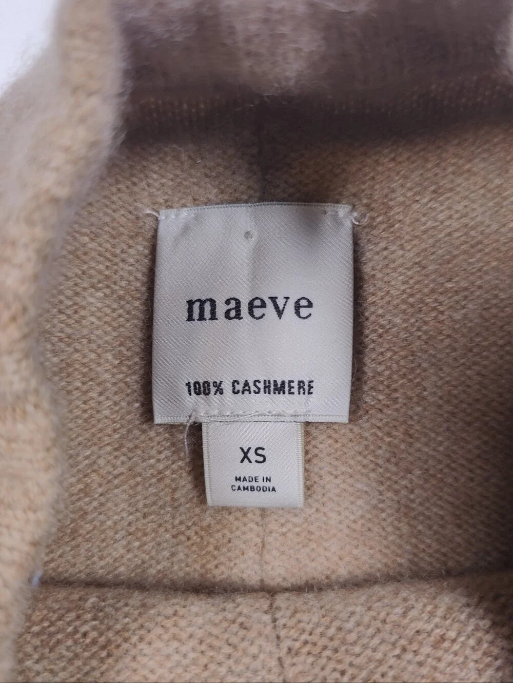 Maeve Anthropologie Beige 100% Cashmere Oversized Sweater Size XS (~M Reg)